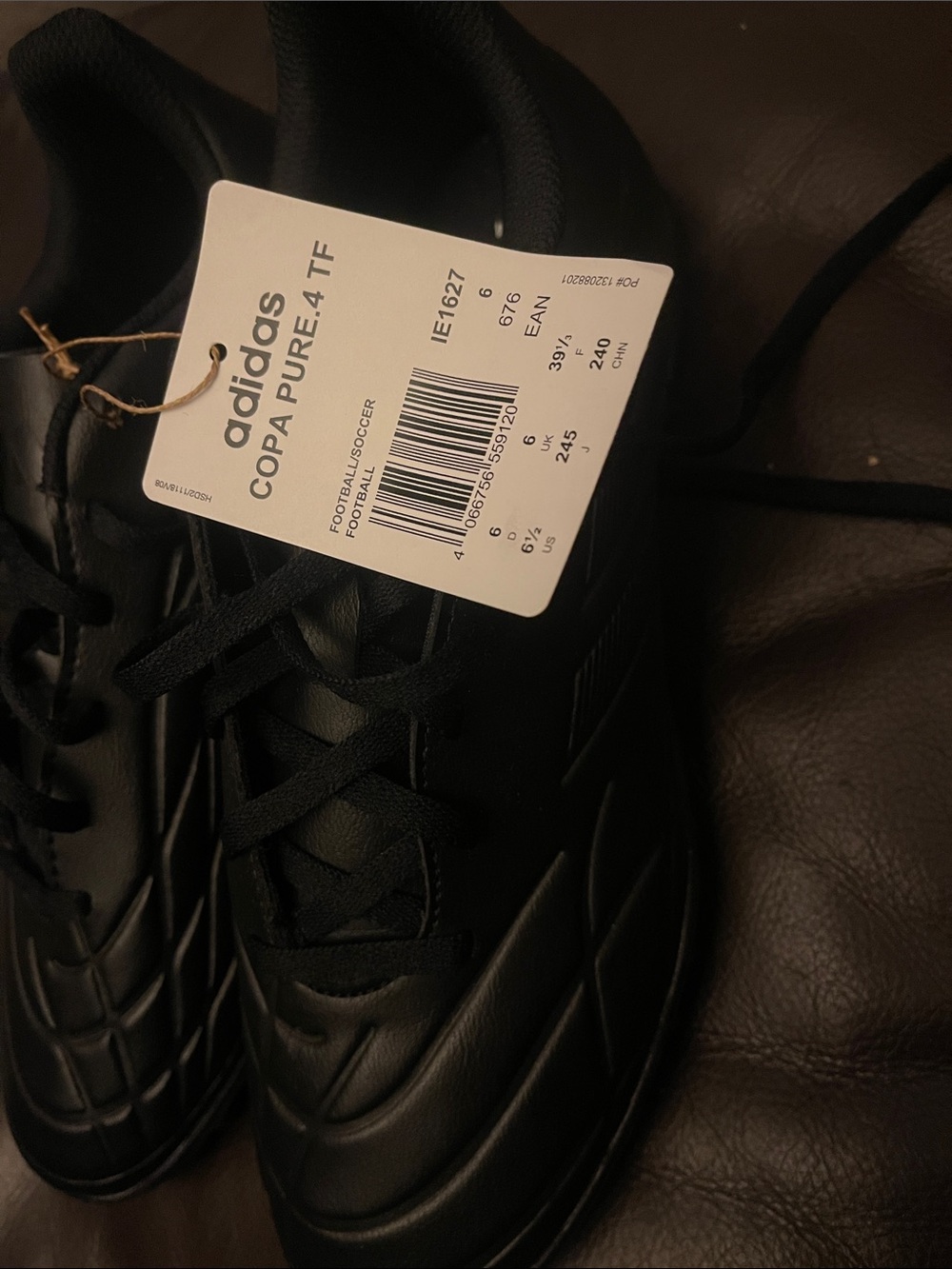 adidas Copa Pure.4 TF Men's Black Turf Soccer Shoes NWT